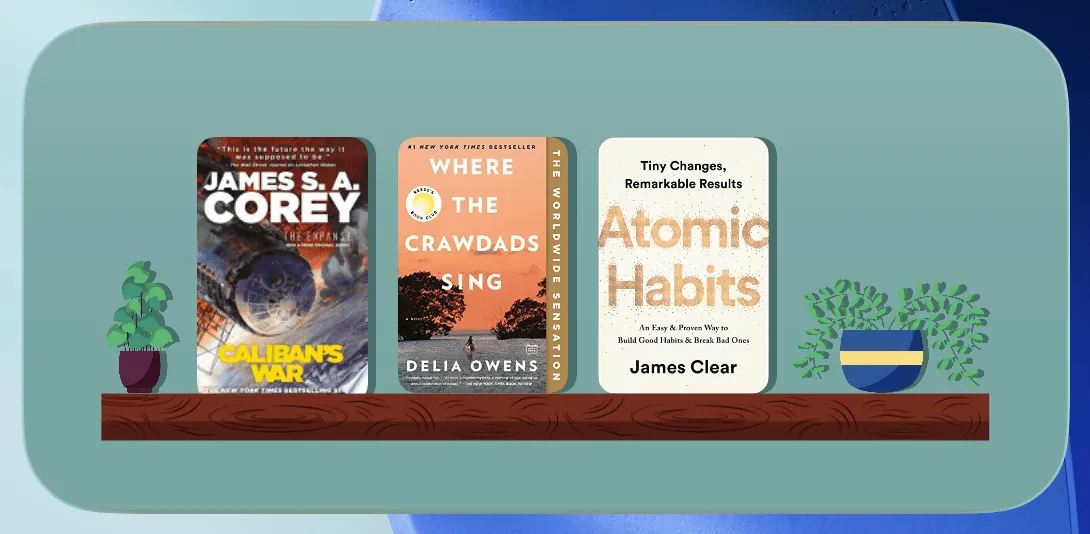 Reading Journey home screen widget showing your bookshelf